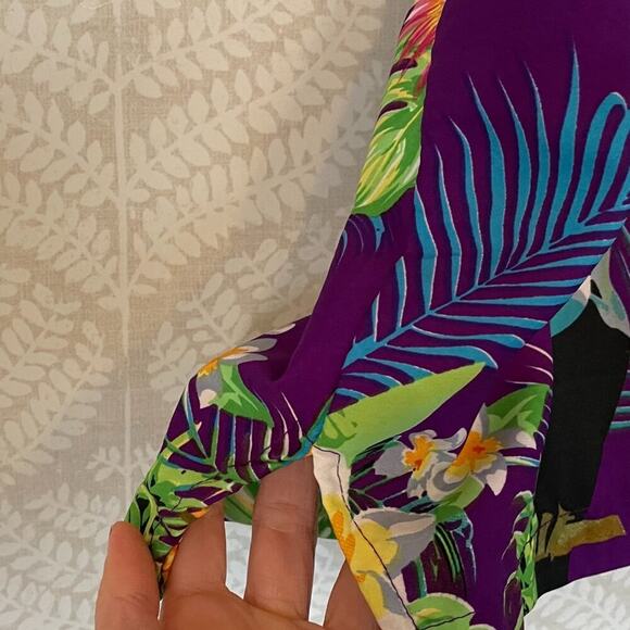 King Kameha Tropical, Floral, Pineapple, Bird, Hawaiian Button Down Shirt, 2XL - Picture 3 of 13